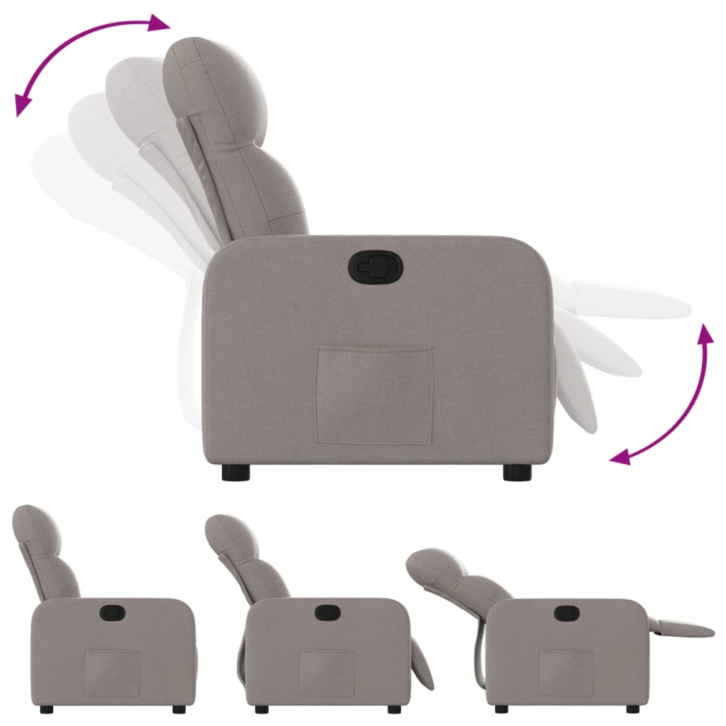 Fauteuil relax tissu taupe