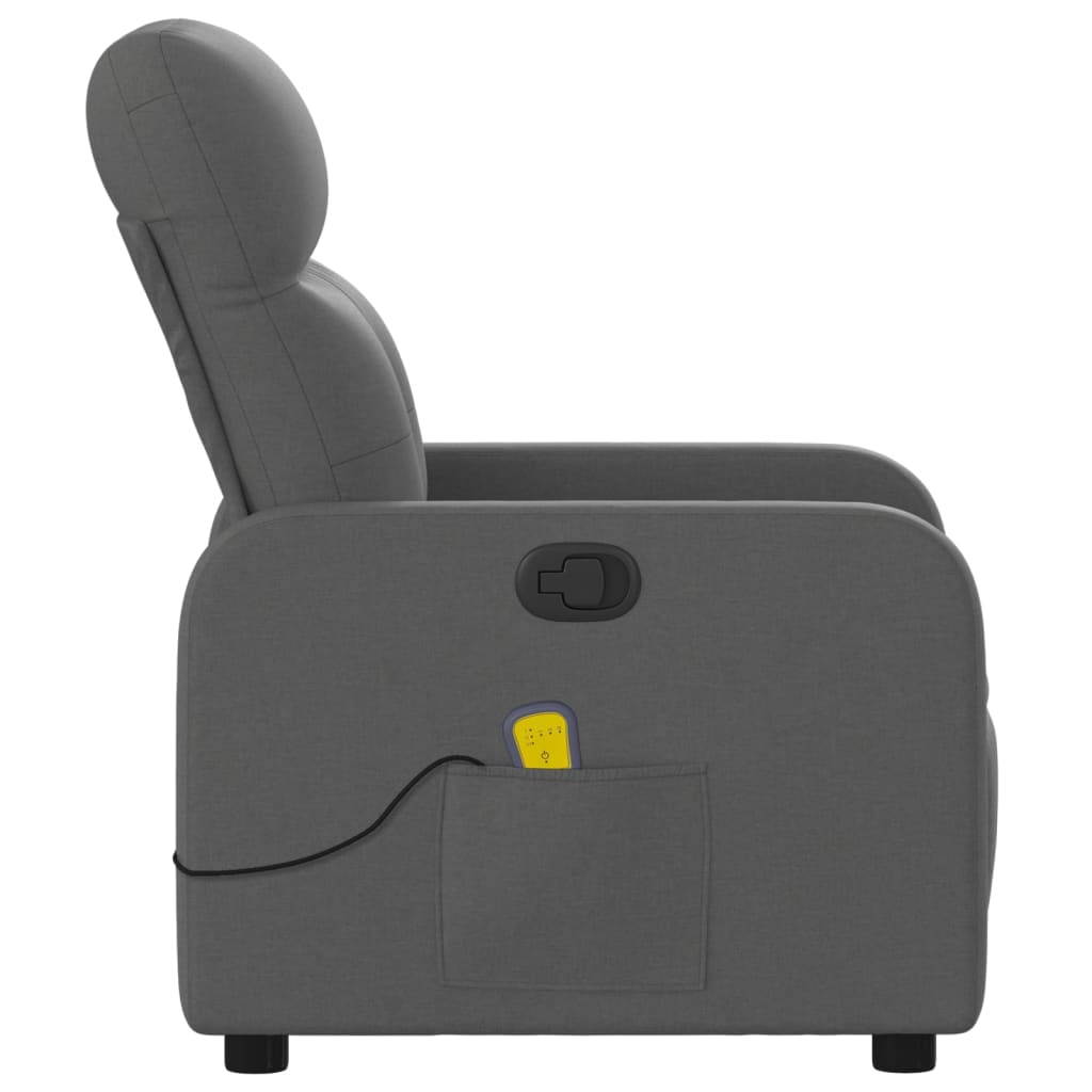 Fauteuil de massage tissu gris foncé