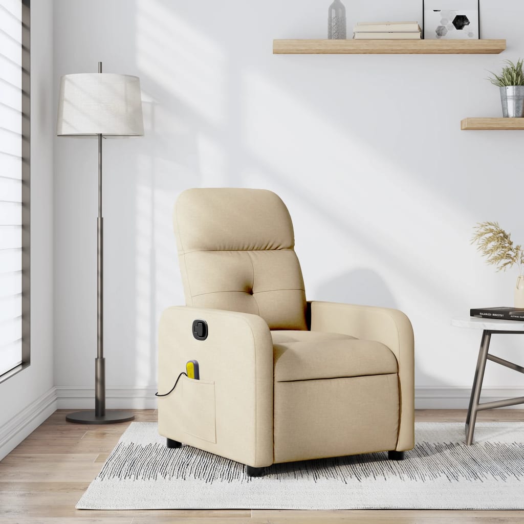 Fauteuil de massage tissu crème