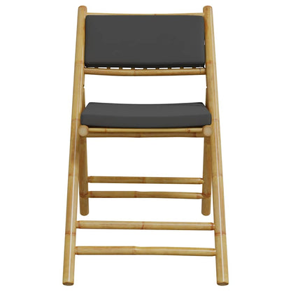 3-tlg. Bistro-Set Klappbar mit Kissen Bambus