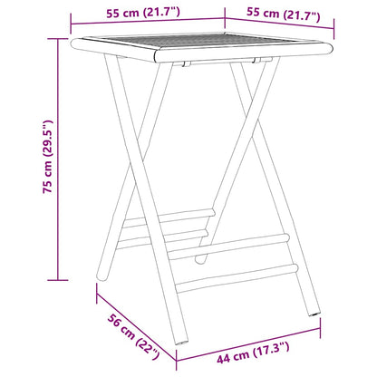 Gartentisch Klappbar 55x55x75 cm Bambus