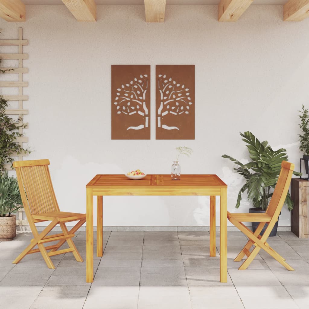 Table à manger de jardin 110x110x75 cm en bois d'acacia massif