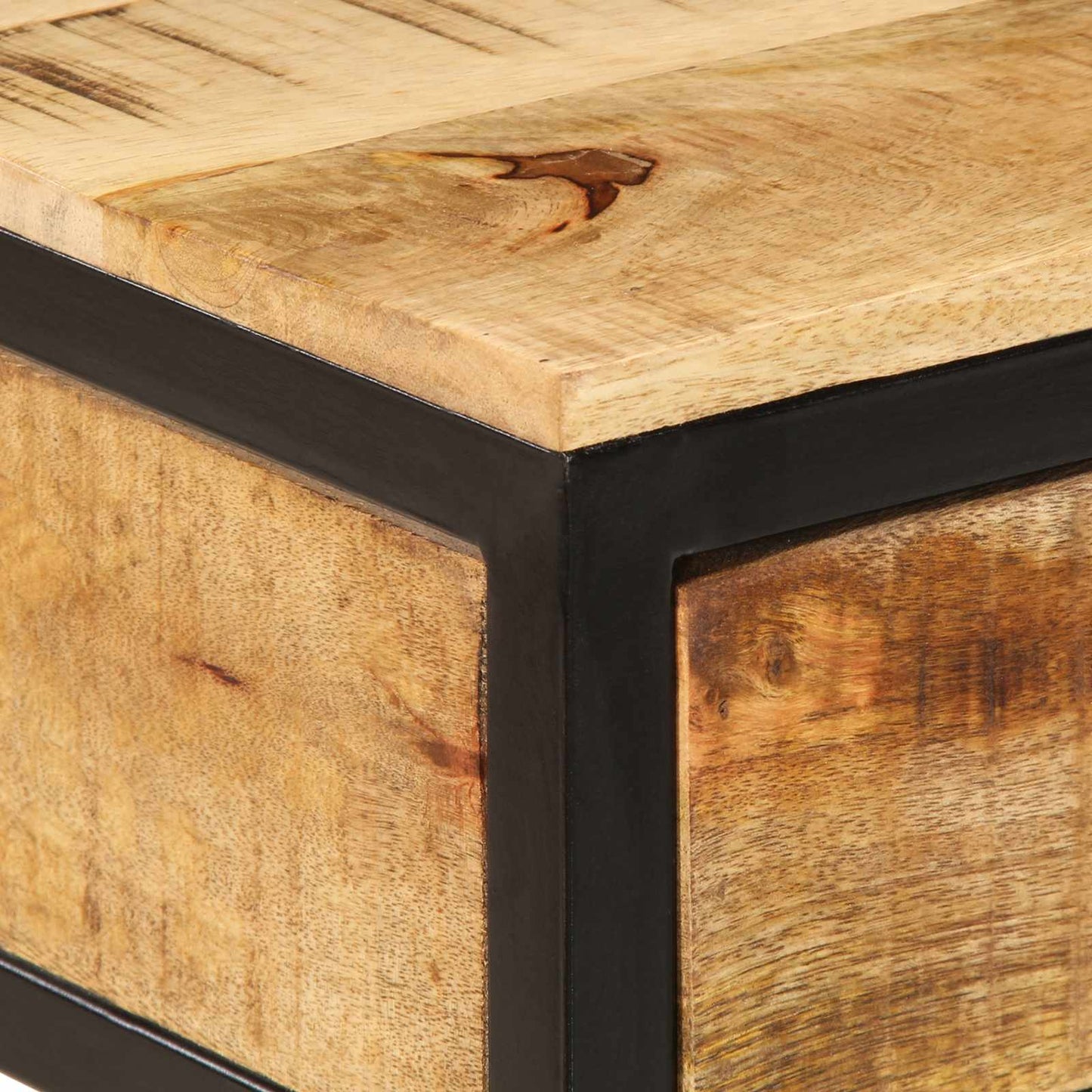 Nachttisch Braun 40 x 35 x 50 cm Massives Mango Holz und Metall