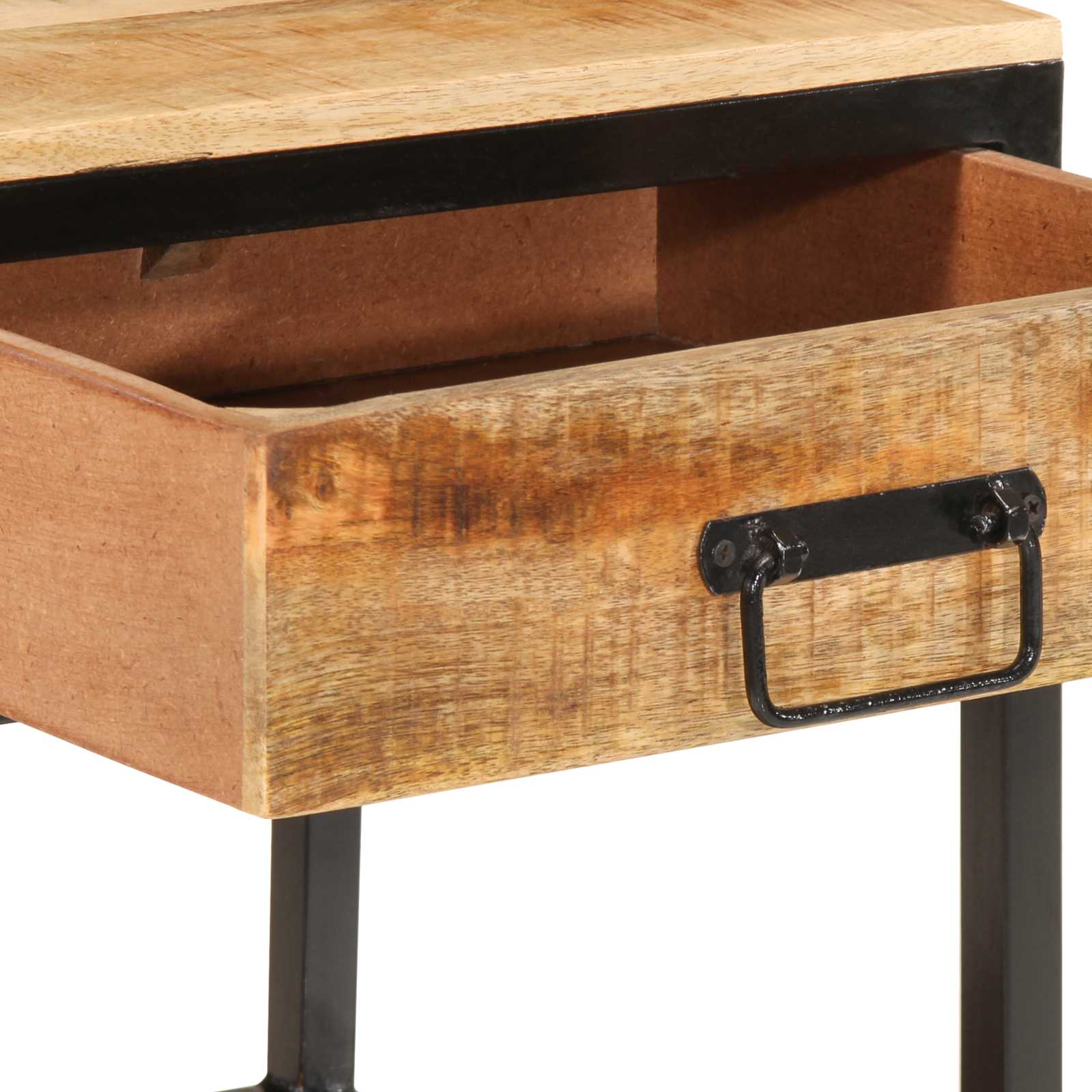 Nachttisch Braun 40 x 35 x 50 cm Massives Mango Holz und Metall