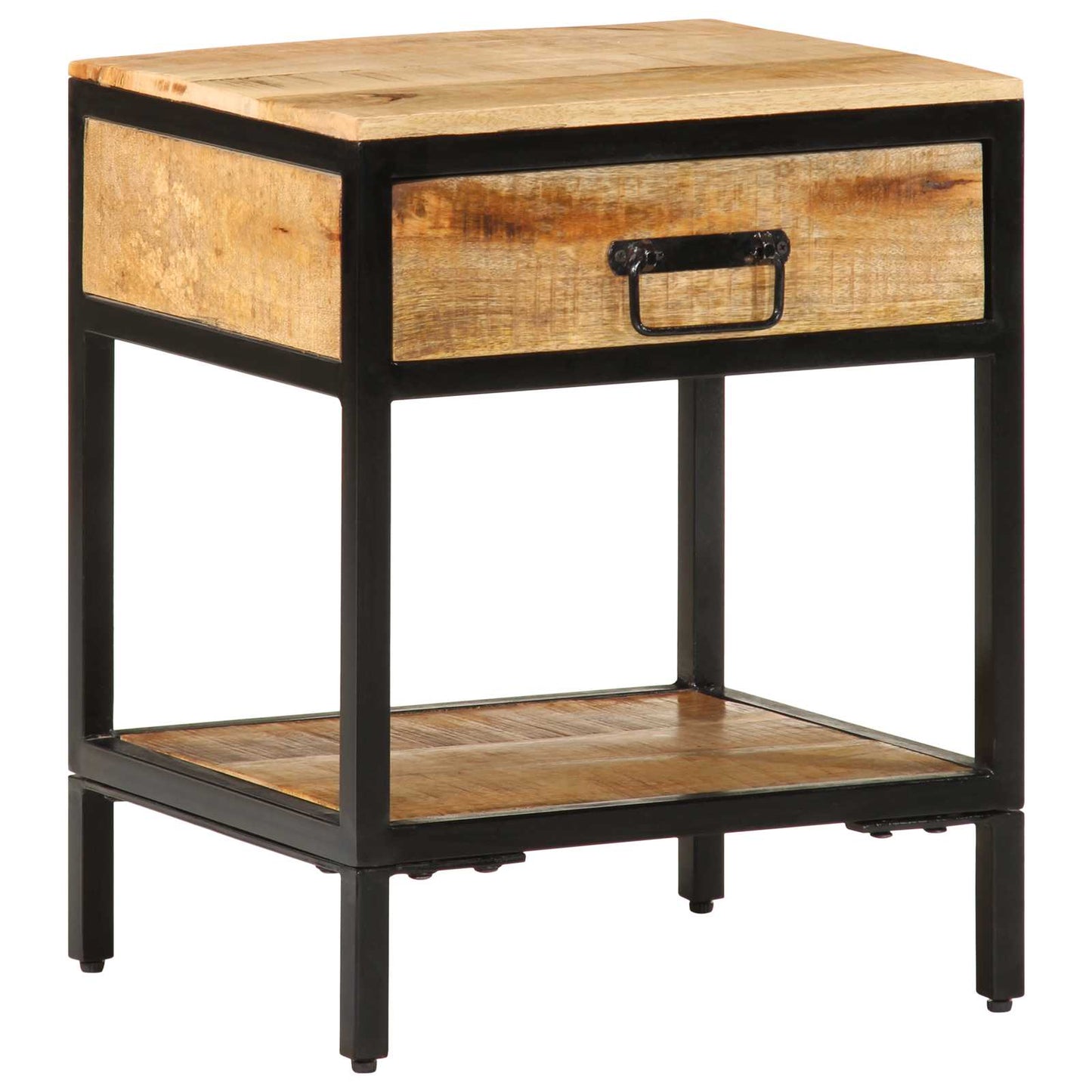 Nachttisch Braun 40 x 35 x 50 cm Massives Mango Holz und Metall