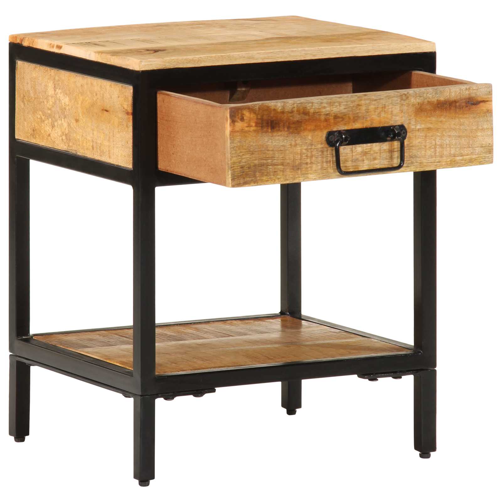 Nachttisch Braun 40 x 35 x 50 cm Massives Mango Holz und Metall