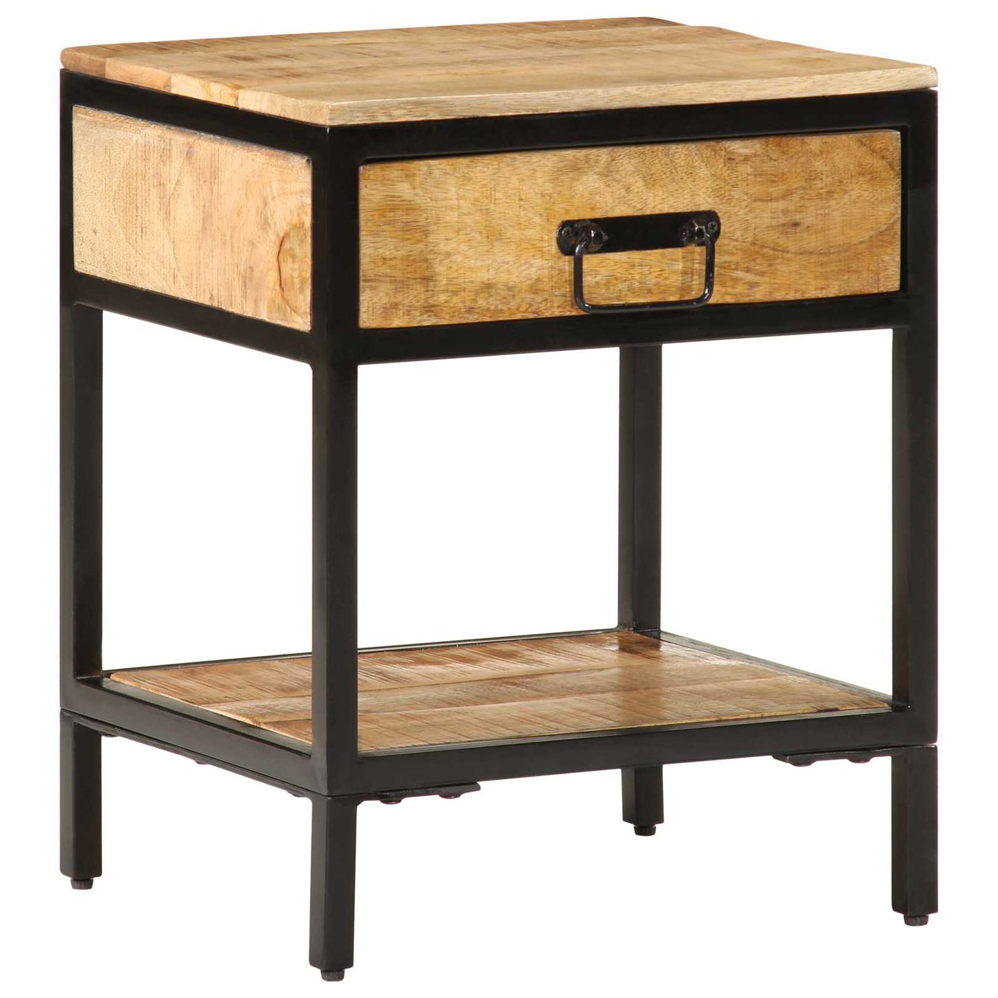 Nachttisch Braun 40 x 35 x 50 cm Massives Mango Holz und Metall