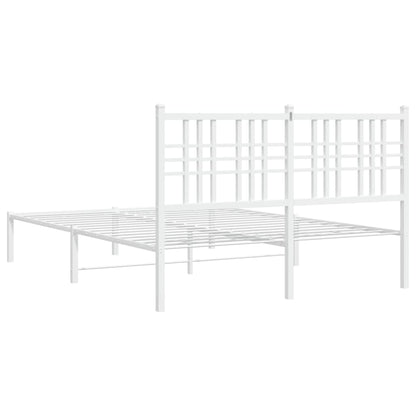 Bettgestell mit Kopfteil Metall Weiß 140x200 cm