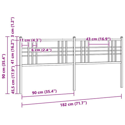 Ersatz-Kopfteil Metall Weiß 180 cm
