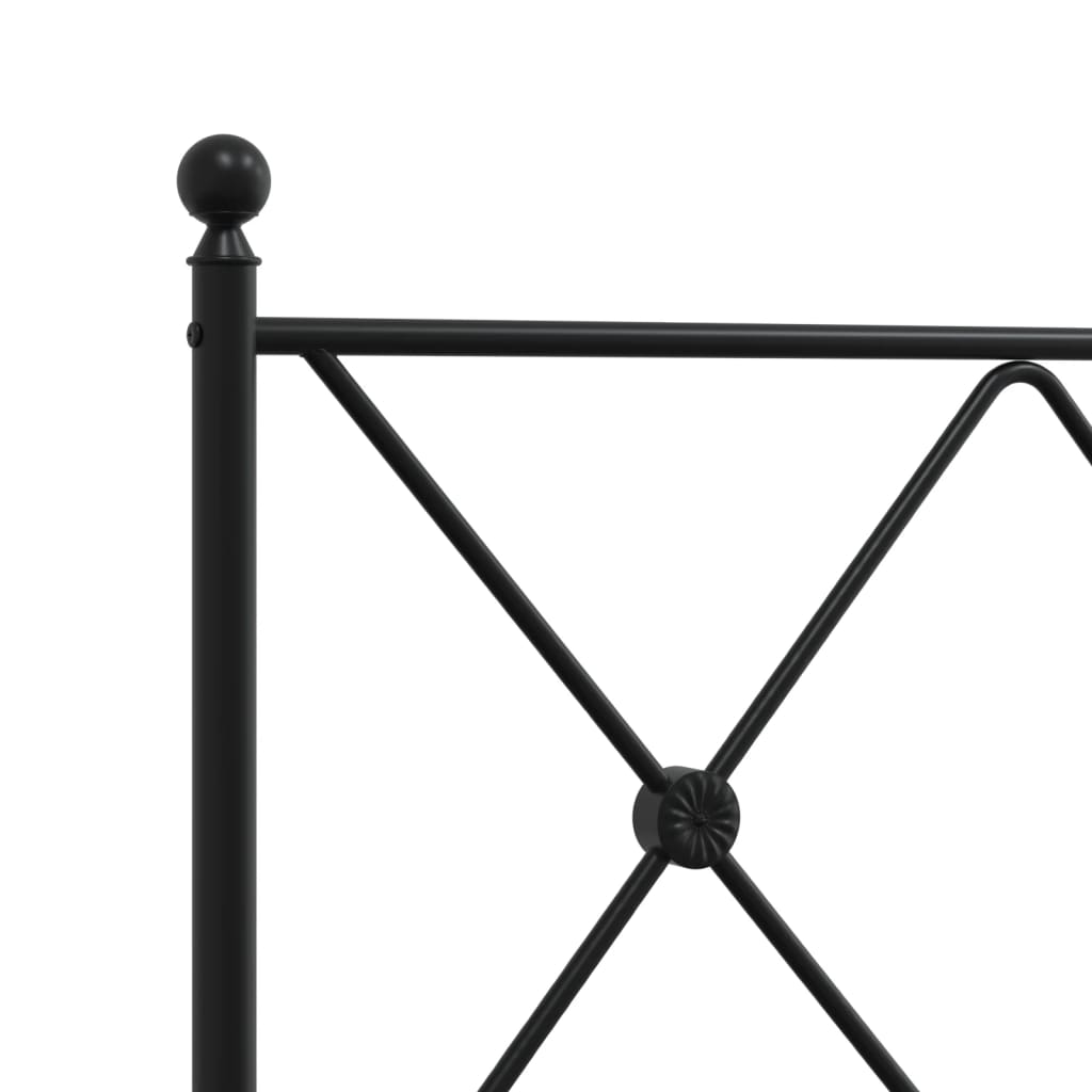 Bed frame with headboard metal black 100x190 cm