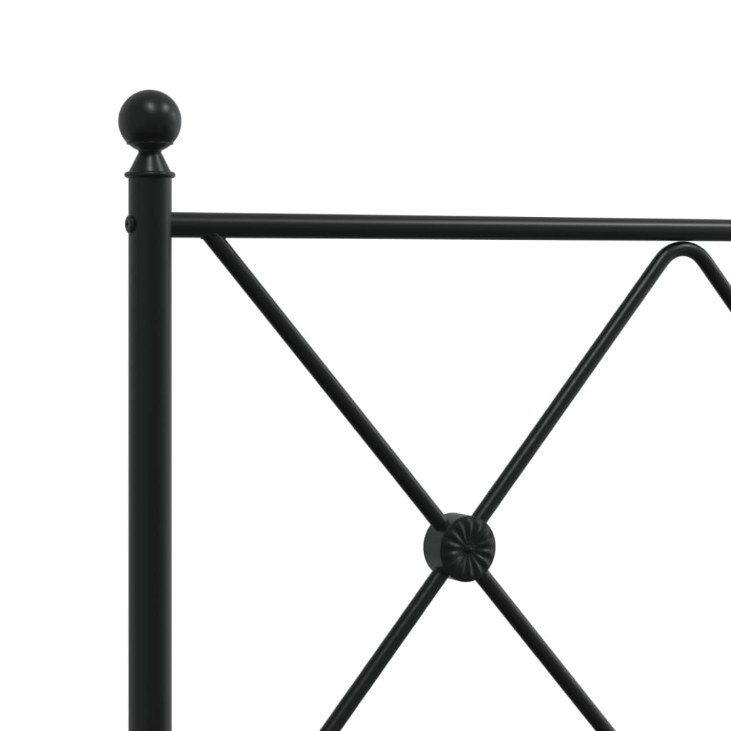 Bed frame with head and footboard metal black 90x200 cm