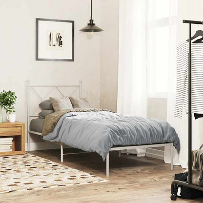 Bettgestell mit Kopfteil Metall Weiß 80x200 cm