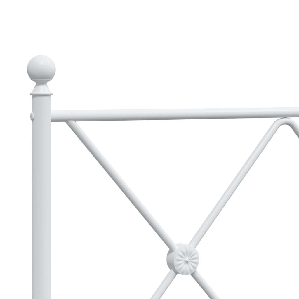 Bed frame with head and footboard metal white 180x200 cm