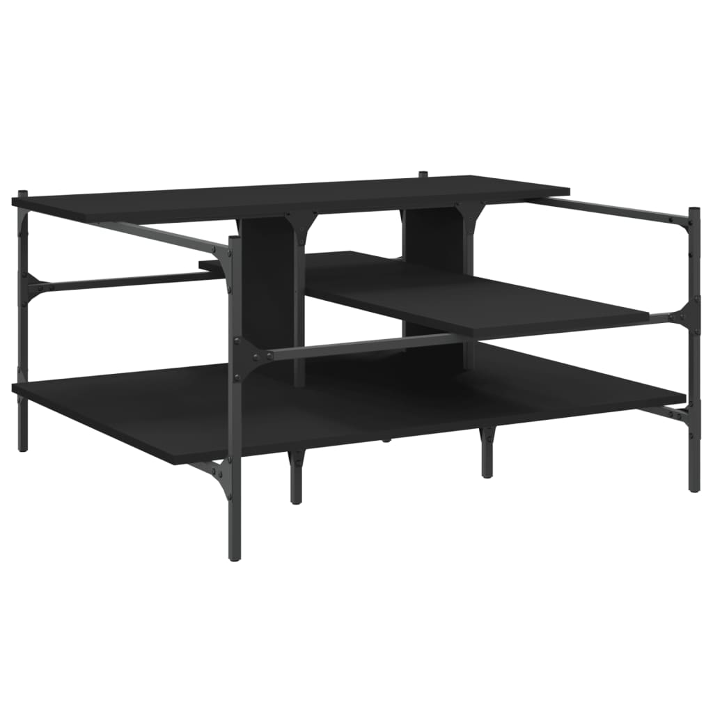 Coffee Table Black 100x100x48.5 cm Wood Material