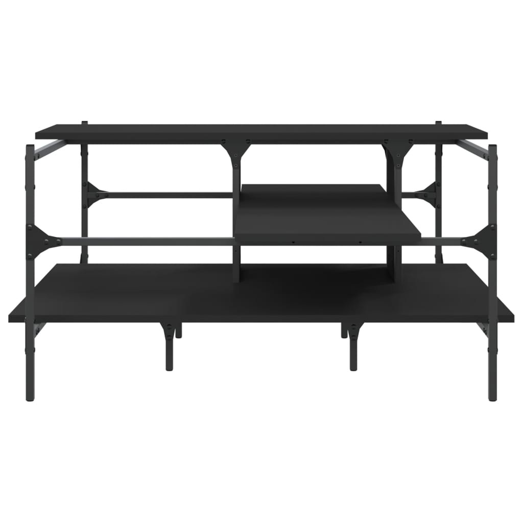 Coffee Table Black 100x100x48.5 cm Wood Material