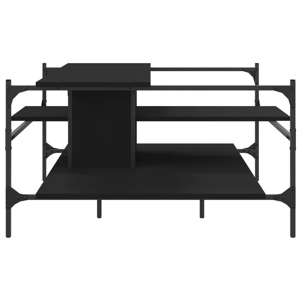 Coffee Table Black 100x100x48.5 cm Wood Material