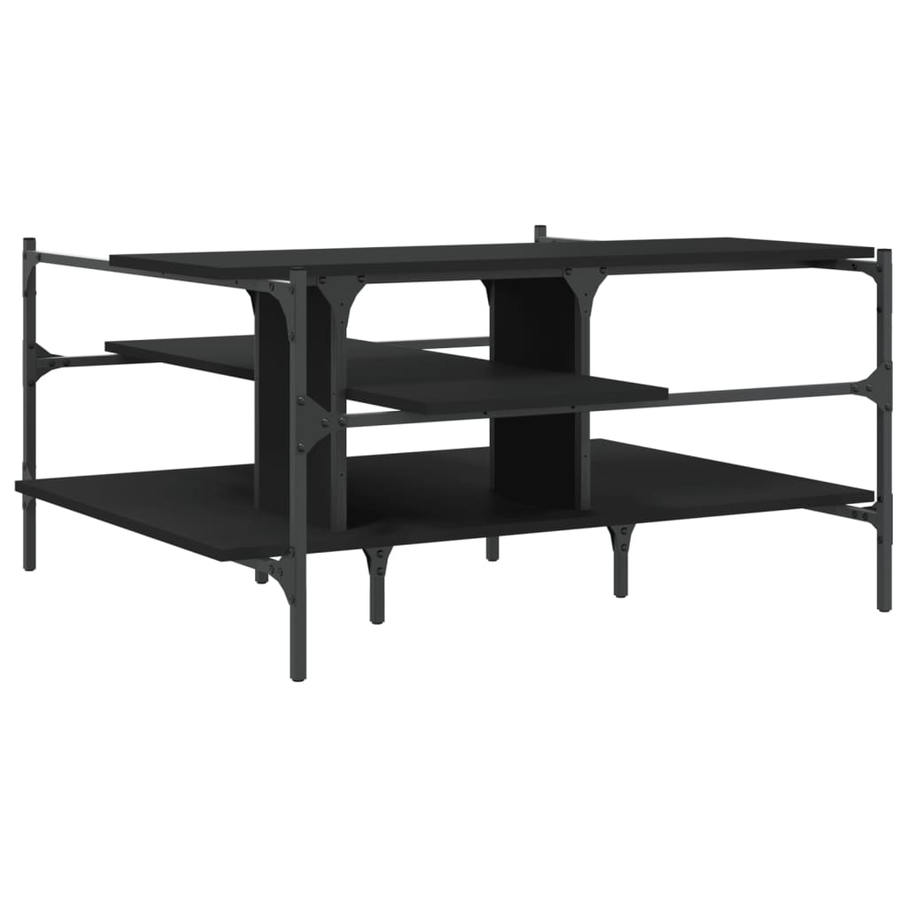 Coffee Table Black 100x100x48.5 cm Wood Material