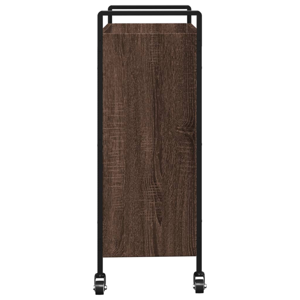 Desserte de cuisine aspect chêne marron 70x30x82 cm en bois