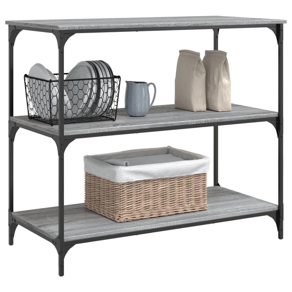 Chariot de cuisine gris Sonoma 102x50x95 cm en bois