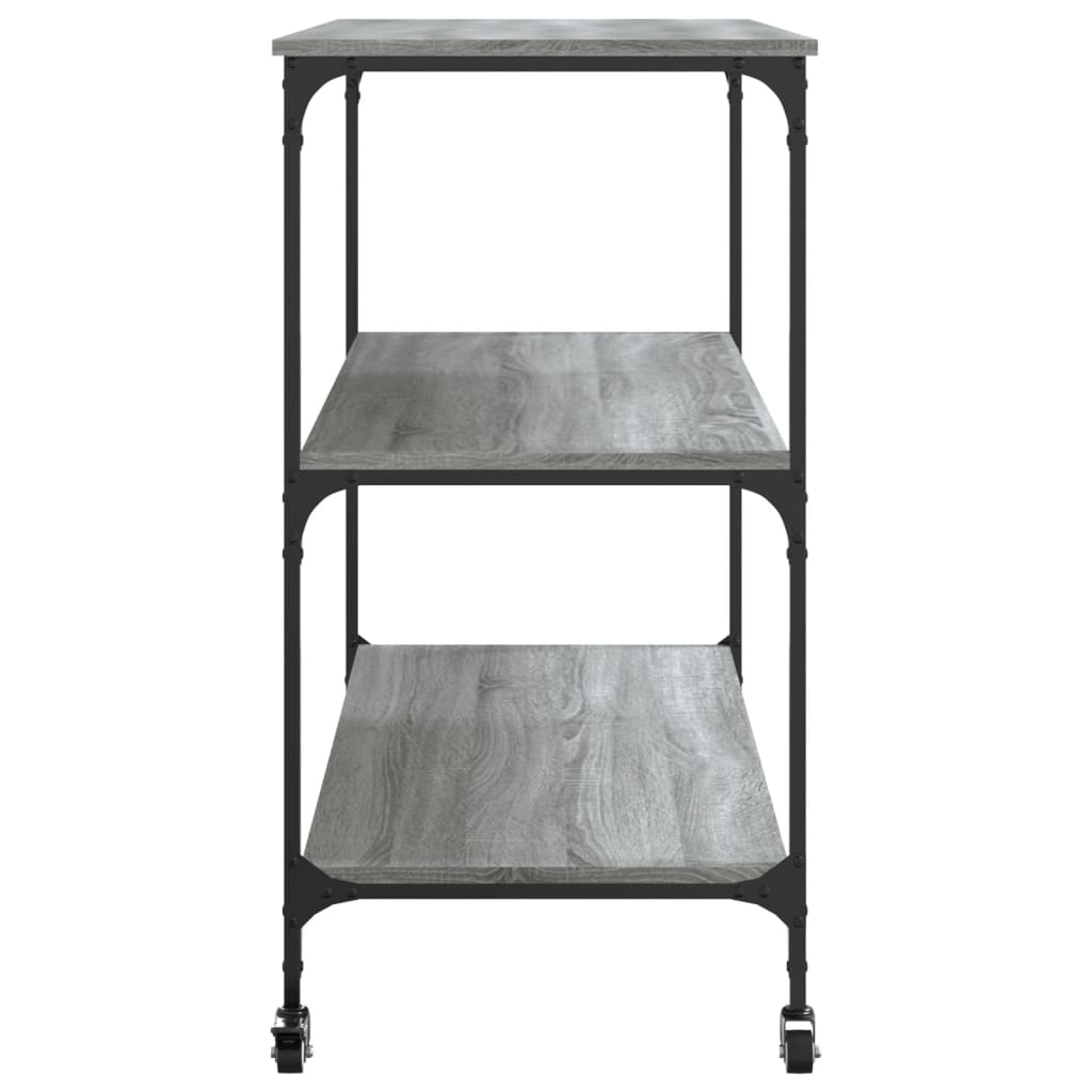 Chariot de cuisine gris Sonoma 102x50x95 cm en bois