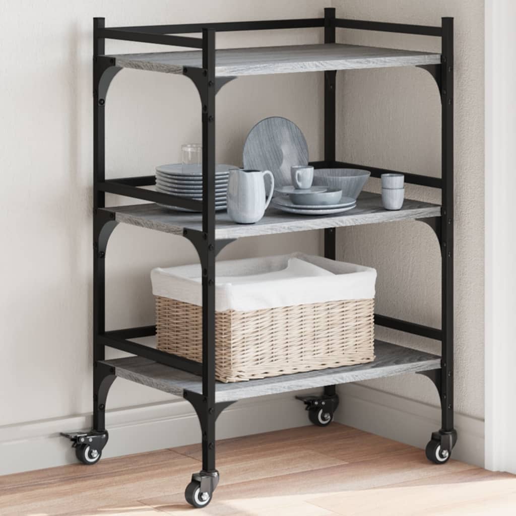 Chariot de cuisine gris Sonoma 50x35x75,5 cm en bois