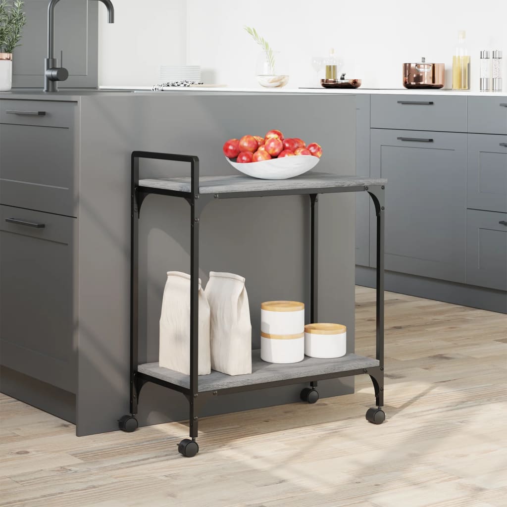 Chariot de cuisine gris Sonoma 60,5x31x72,5 cm en bois