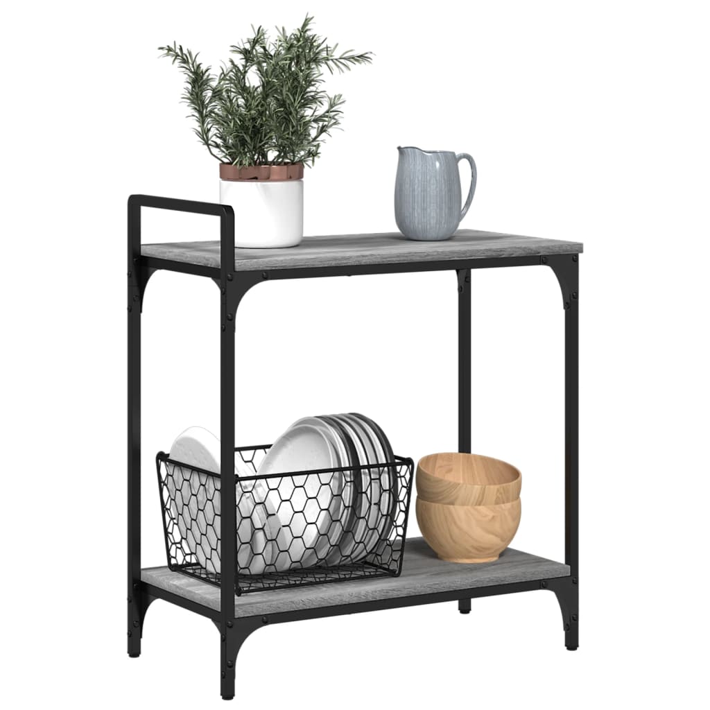 Chariot de cuisine gris Sonoma 60,5x31x72,5 cm en bois