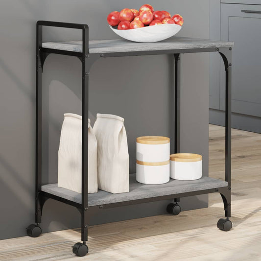 Chariot de cuisine gris Sonoma 60,5x31x72,5 cm en bois