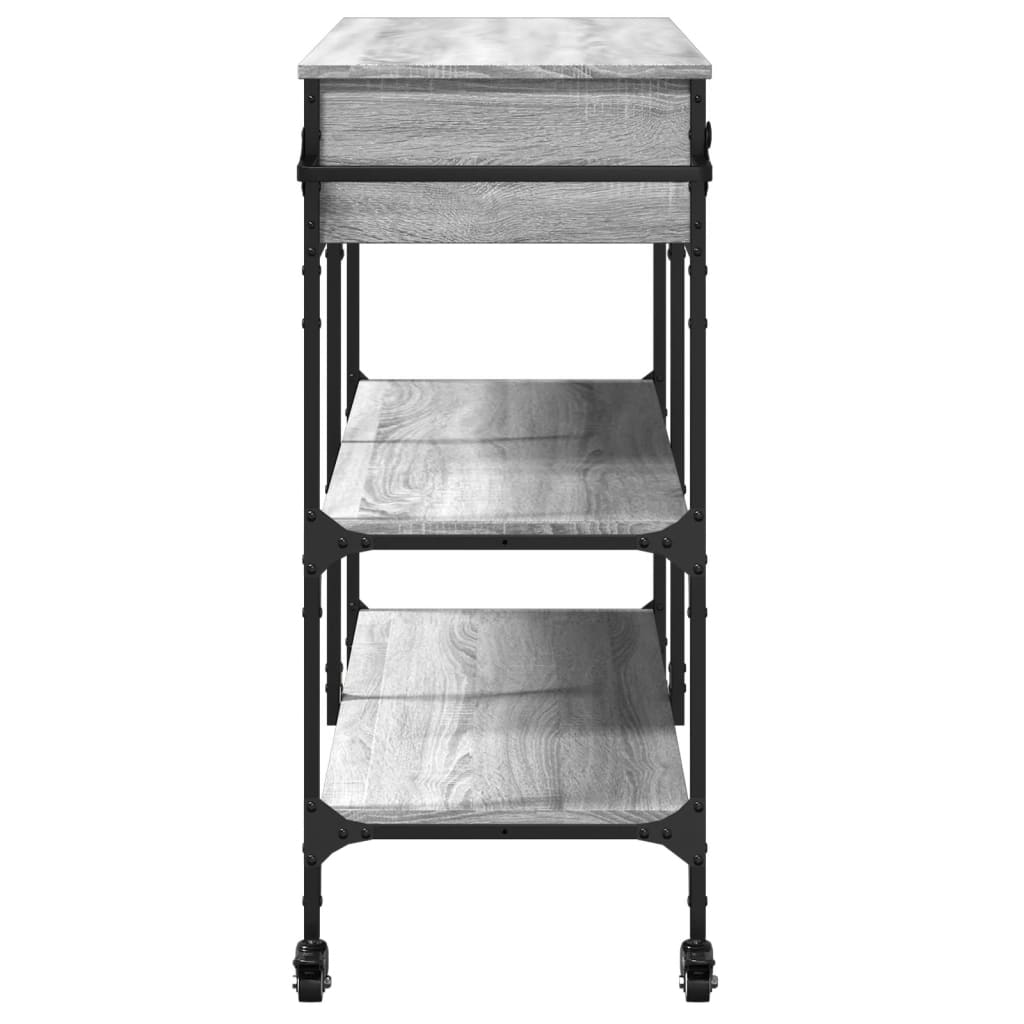 Chariot de cuisine gris Sonoma 105x42x95 cm en bois