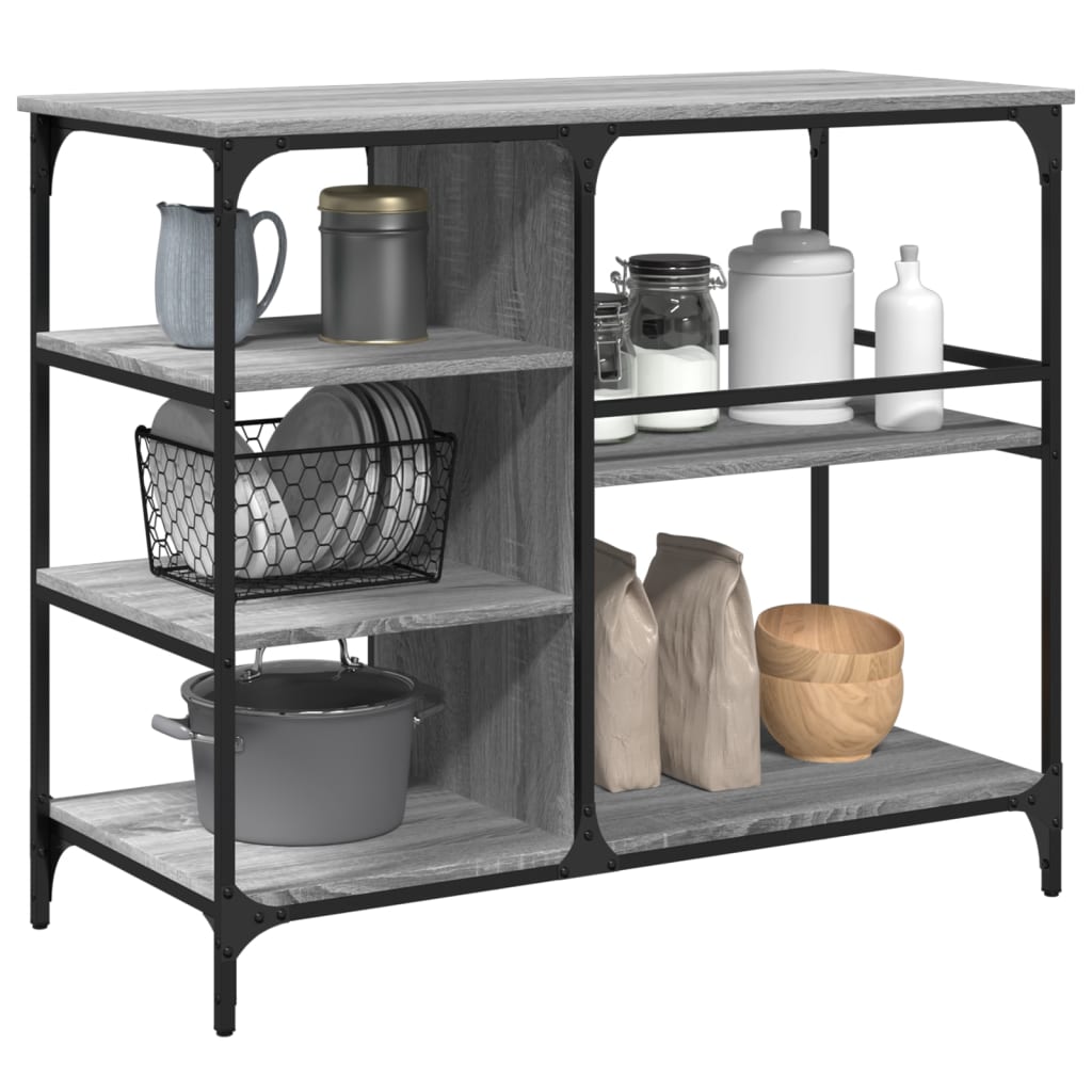 Chariot de cuisine gris Sonoma 100x45x89,5 cm en bois