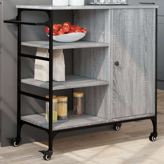 Chariot de cuisine gris Sonoma 87,5x38,5x84,5 cm en bois