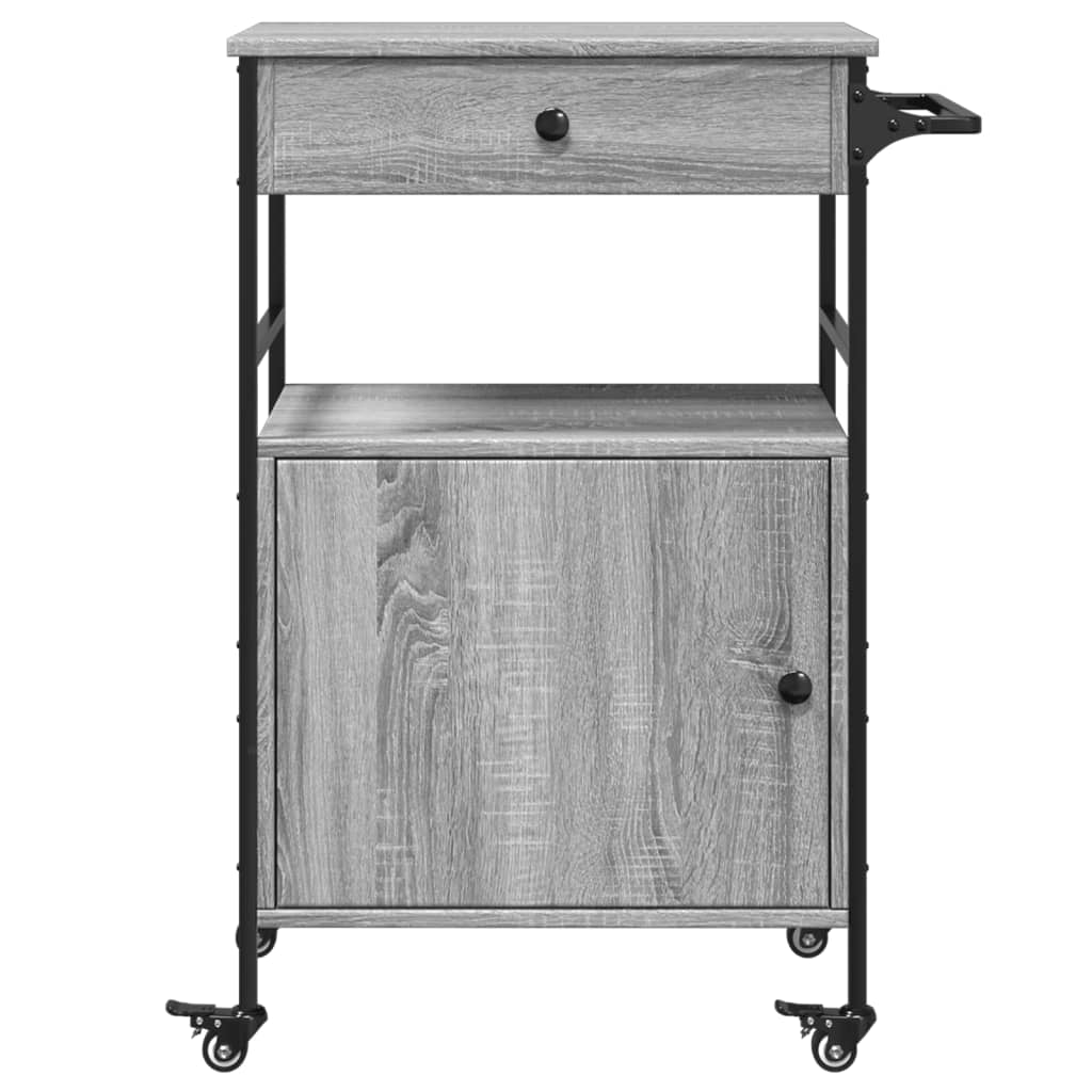 Chariot de cuisine gris Sonoma 56x43x89,5 cm en bois