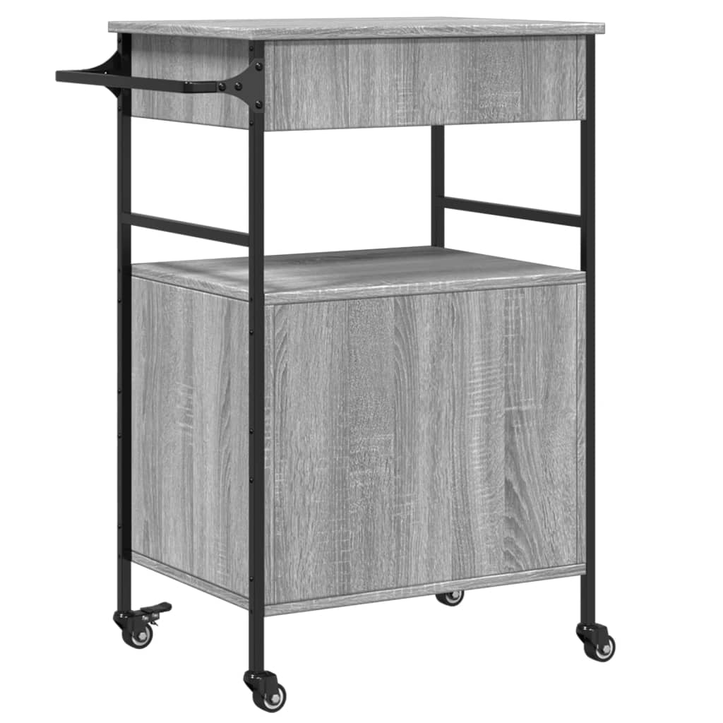 Chariot de cuisine gris Sonoma 56x43x89,5 cm en bois