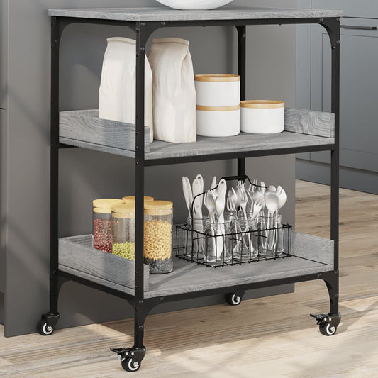 Chariot de cuisine gris Sonoma 60x41x80,5 cm en bois