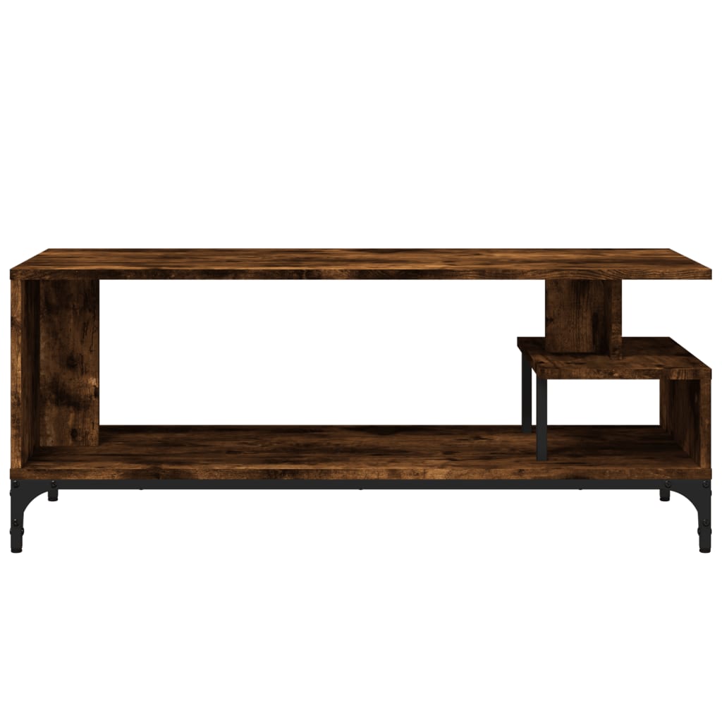 Meuble TV chêne fumé 102x40x41 cm en bois et acier