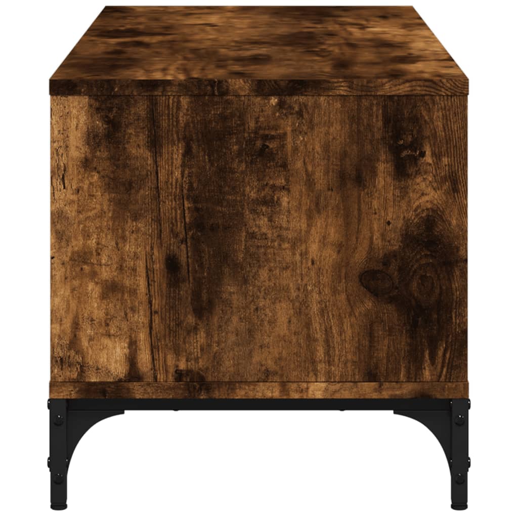 Meuble TV chêne fumé 102x40x41 cm en bois et acier