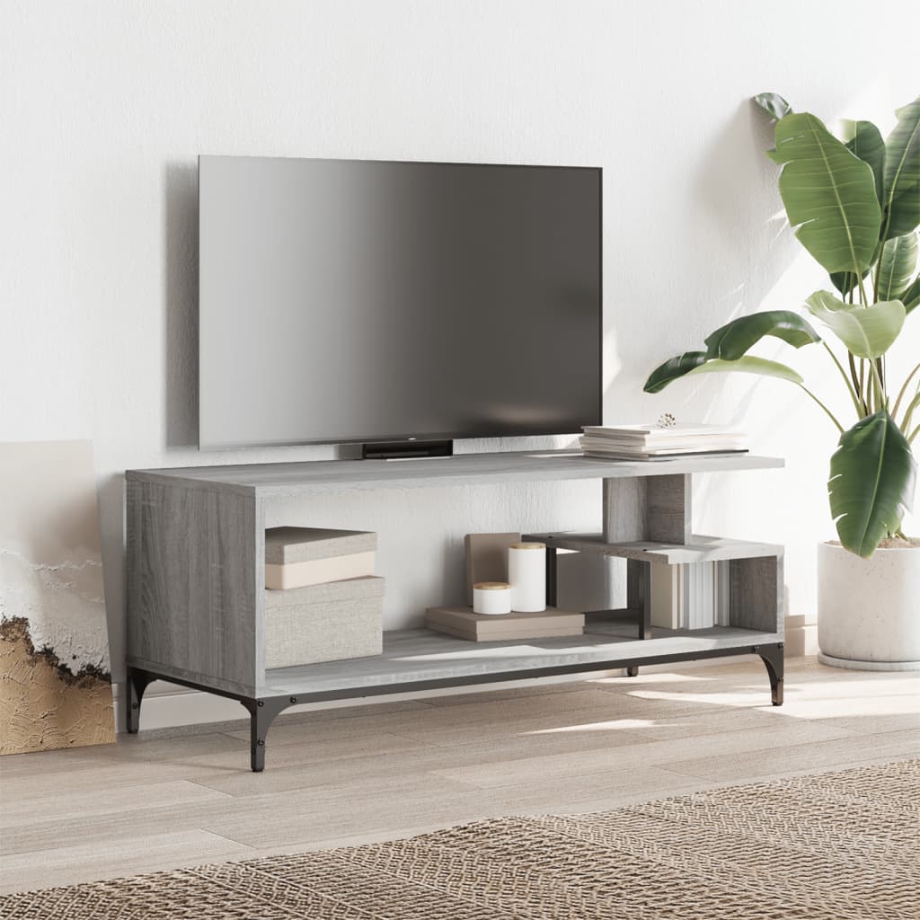 Meuble TV gris Sonoma 102x40x41 cm en bois et acier