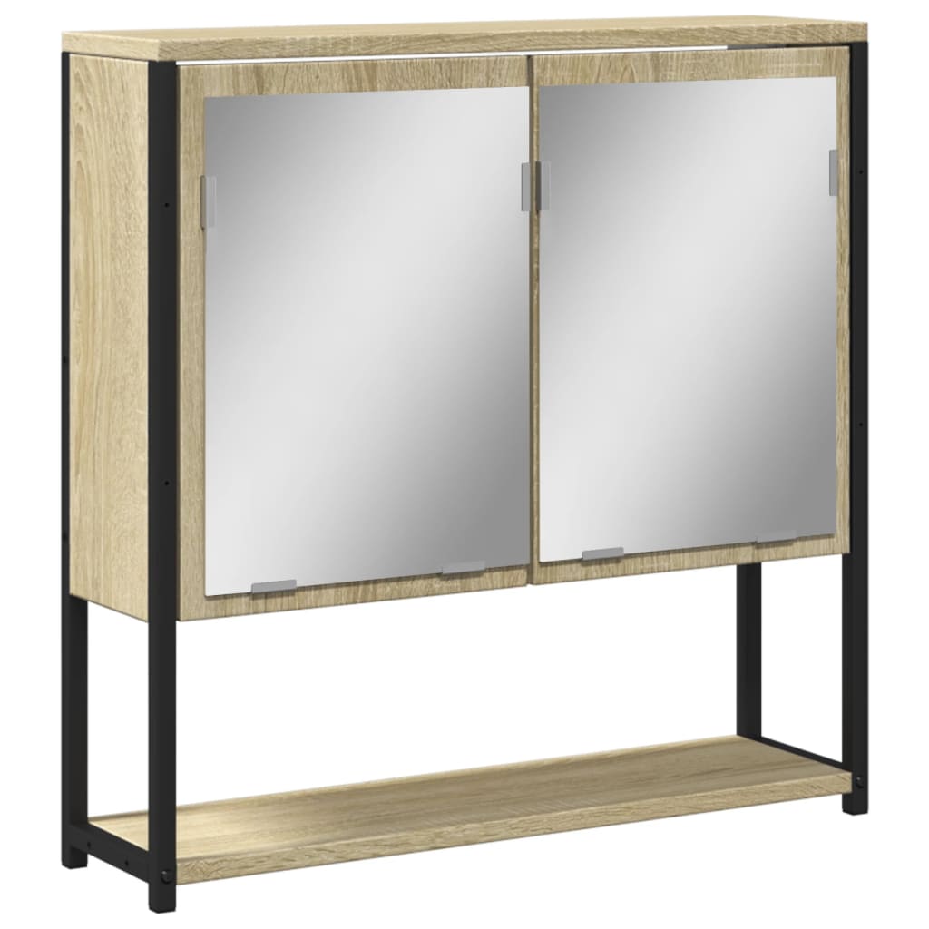 Armoire de toilette avec miroir chêne Sonoma 60x16x60 cm matériau bois