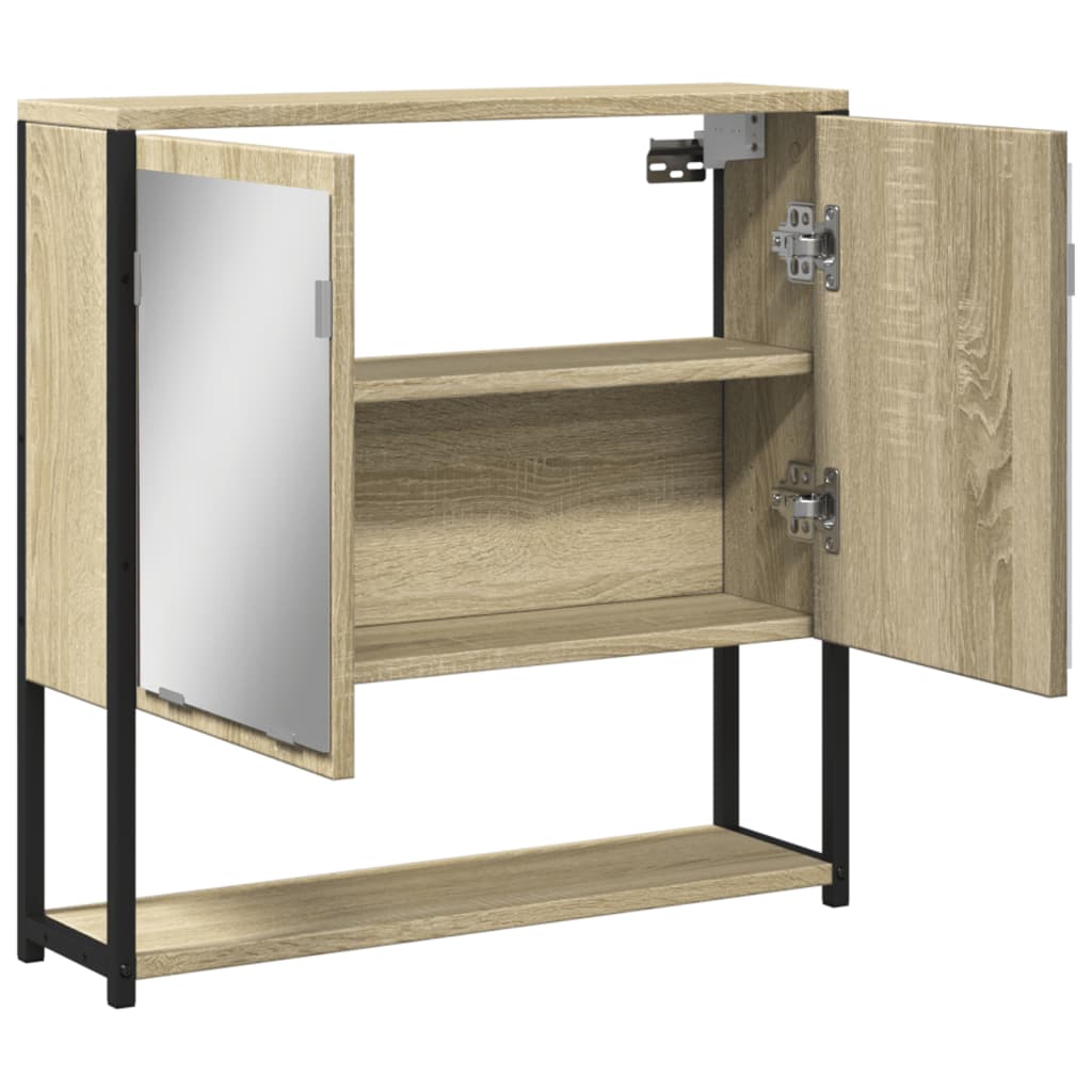 Armoire de toilette avec miroir chêne Sonoma 60x16x60 cm matériau bois