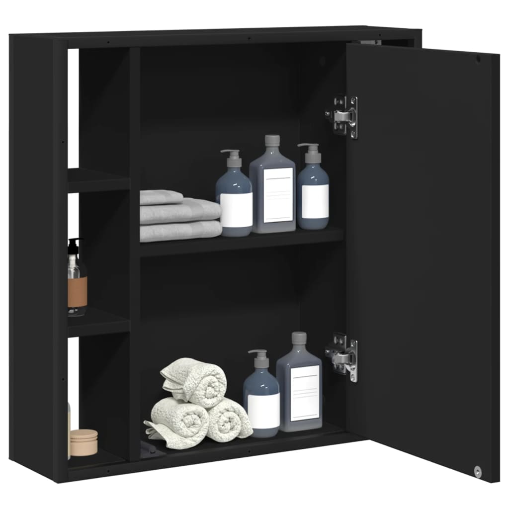 Bad-Spiegelschrank Schwarz 60x16x60 cm Holzwerkstoff