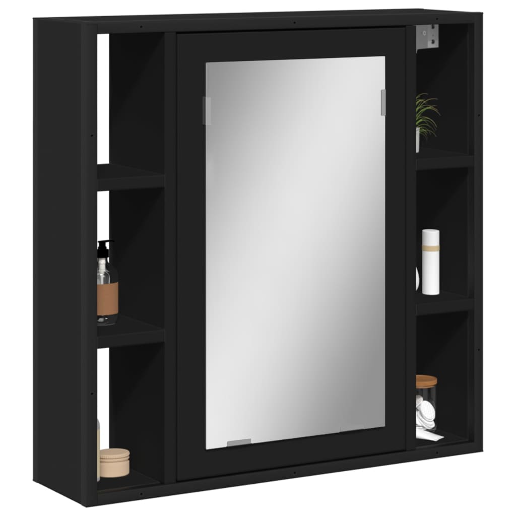 Bad-Spiegelschrank Schwarz 60x16x60 cm Holzwerkstoff