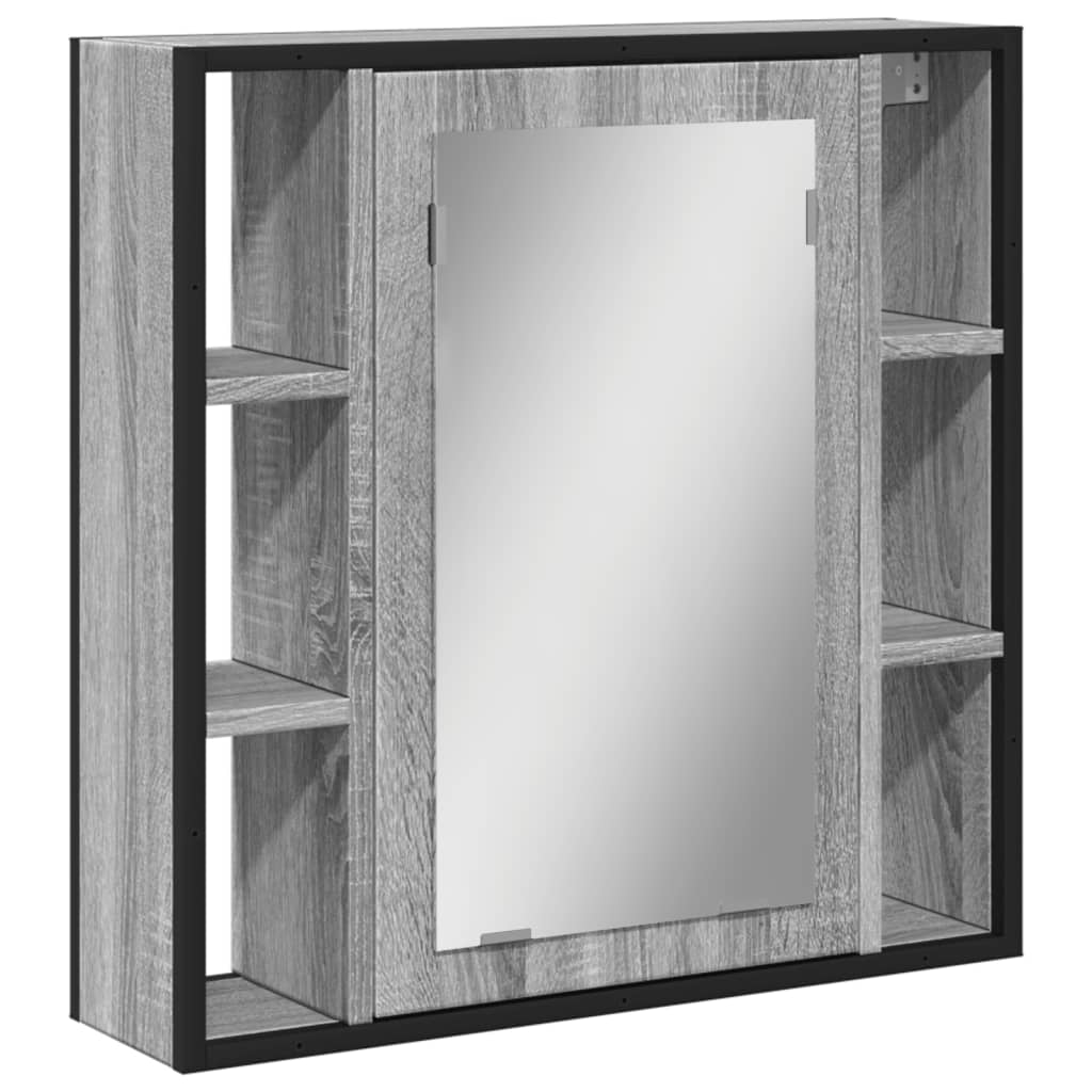 Armoire de toilette avec miroir gris Sonoma 60x16x60 cm en bois