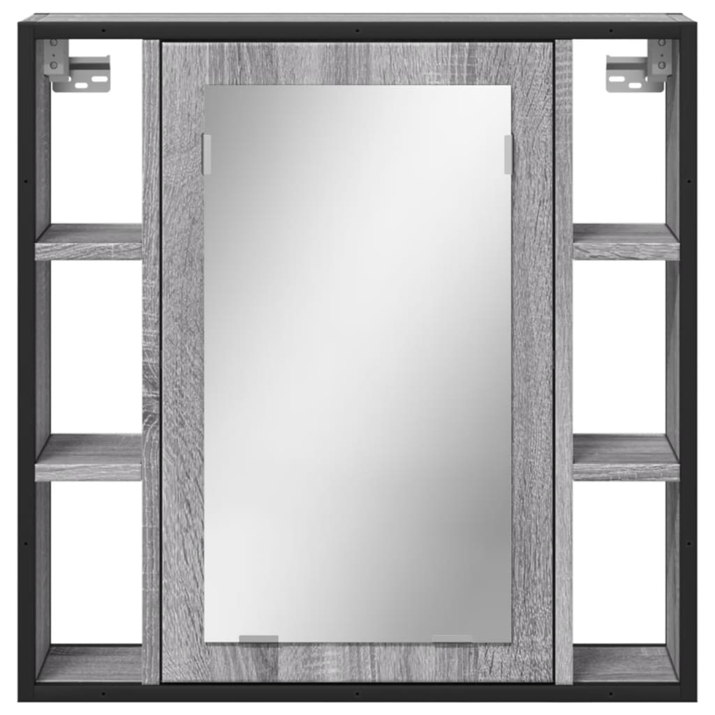 Armoire de toilette avec miroir gris Sonoma 60x16x60 cm en bois