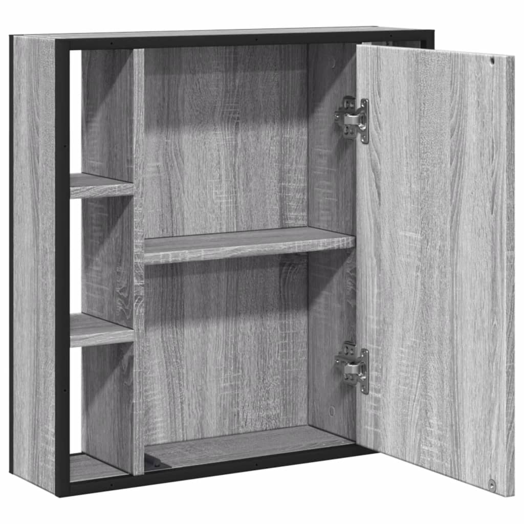 Armoire de toilette avec miroir gris Sonoma 60x16x60 cm en bois