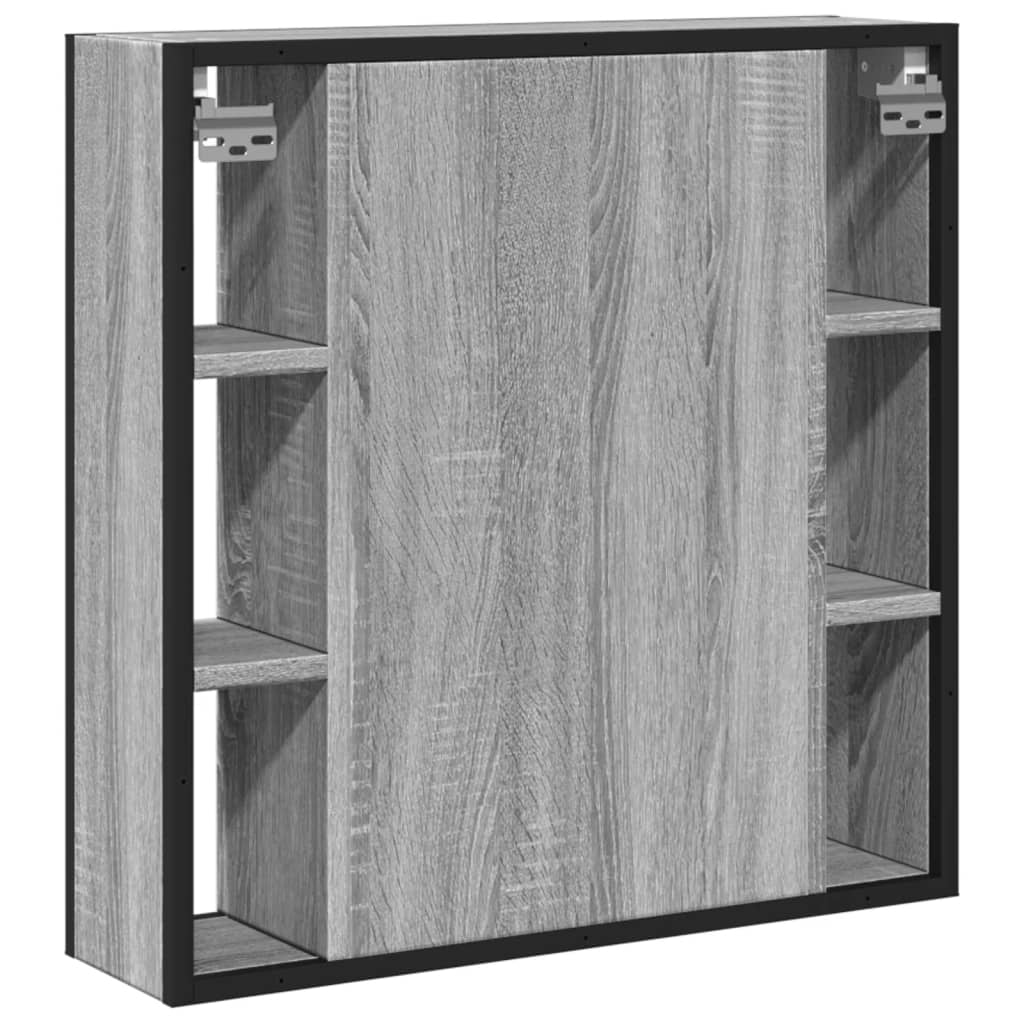 Armoire de toilette avec miroir gris Sonoma 60x16x60 cm en bois