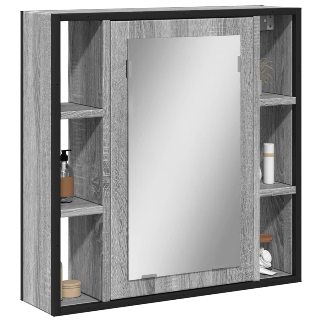 Armoire de toilette avec miroir gris Sonoma 60x16x60 cm en bois