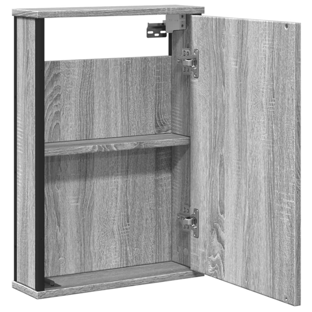 Armoire de toilette avec miroir gris Sonoma 42x12x60 cm en bois