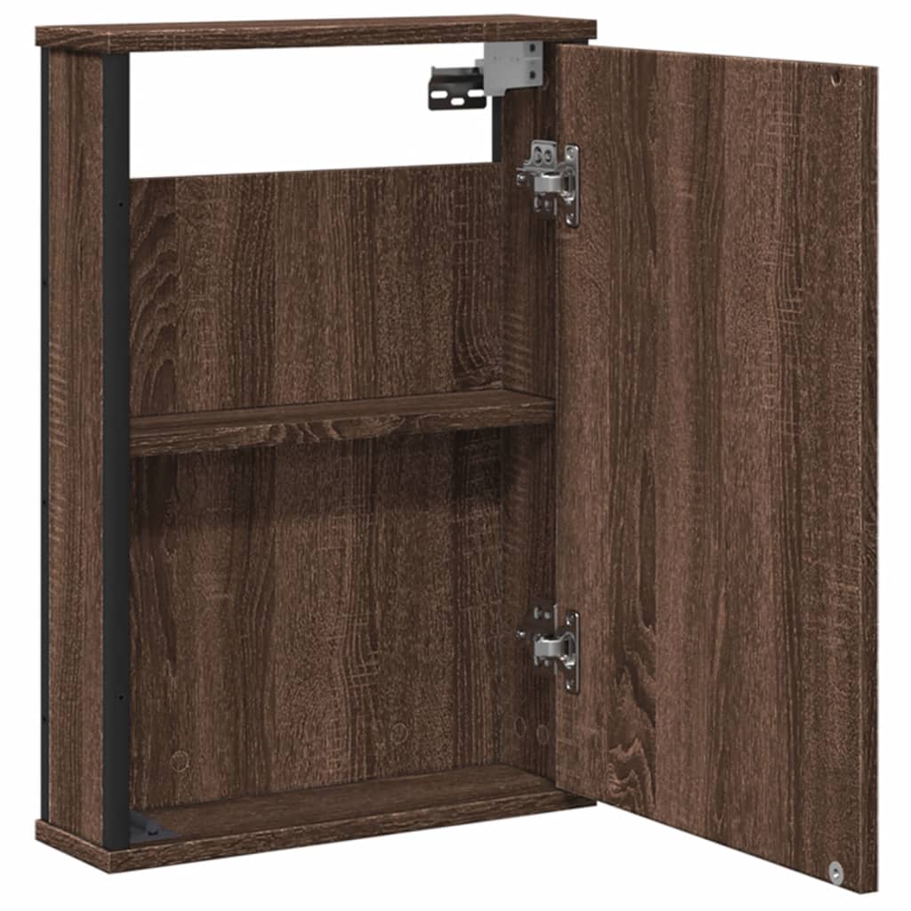 Bad-Spiegelschrank Braun Eiche-Optik 42x12x60cm Holzwerkstoff