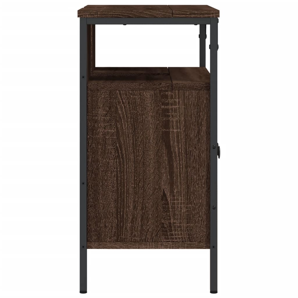 Meuble vasque aspect chêne marron 60x30x60 cm