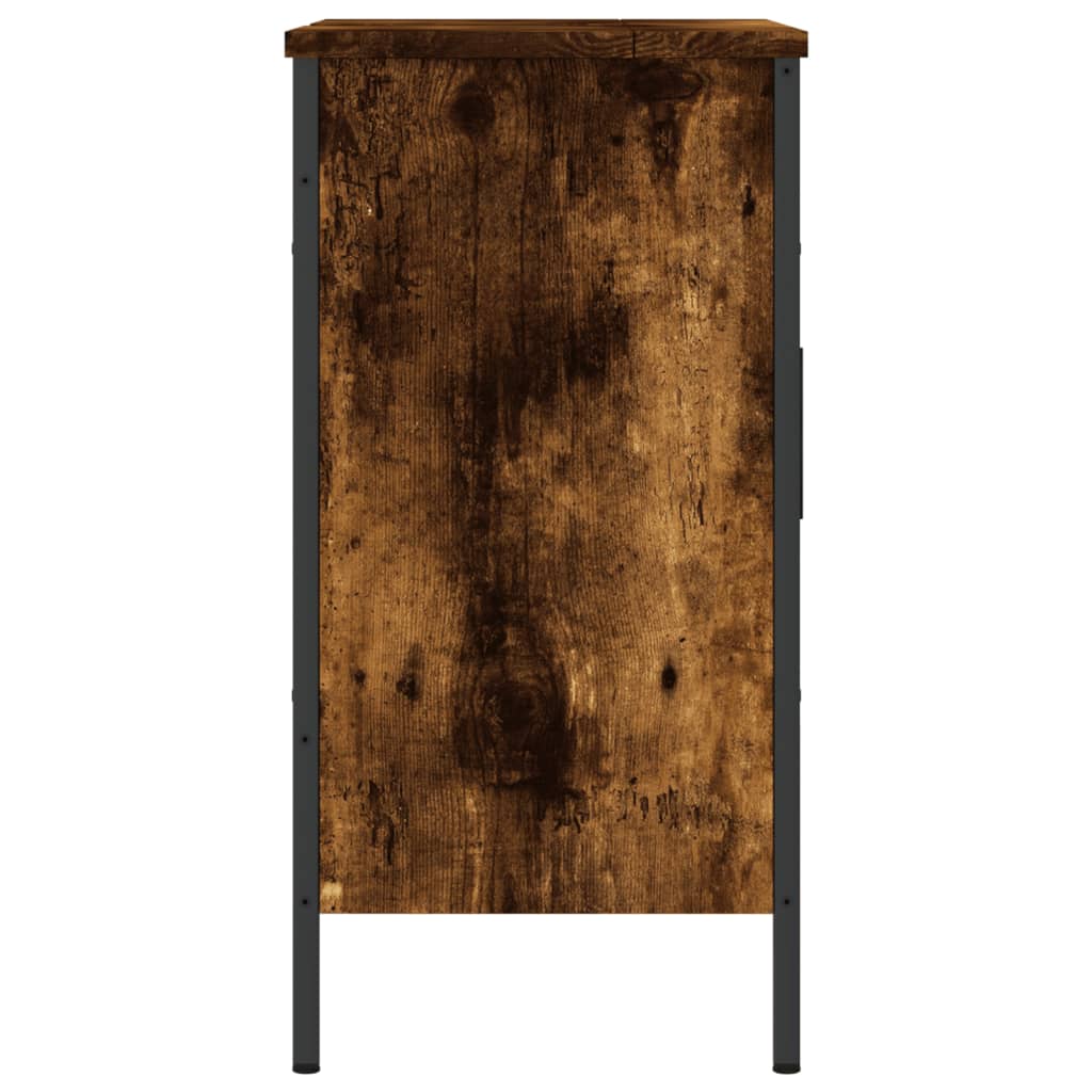 Meuble sous évier chêne fumé 60x30x60 cm en bois